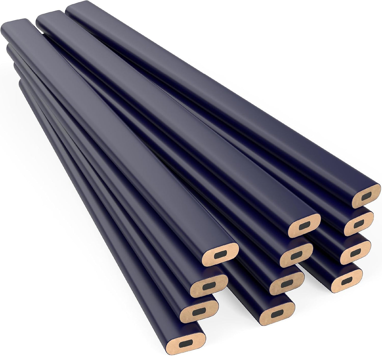 GRAPHITE Hard Lead Carpenter Pencils Bulk - (1) Pack of 12 Pieces Lumber Wooden Pencil #2 (HB) - Red