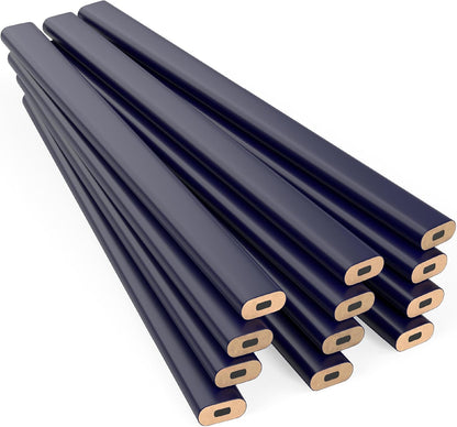 GRAPHITE Hard Lead Carpenter Pencils Bulk - (1) Pack of 12 Pieces Lumber Wooden Pencil #2 (HB) - Red
