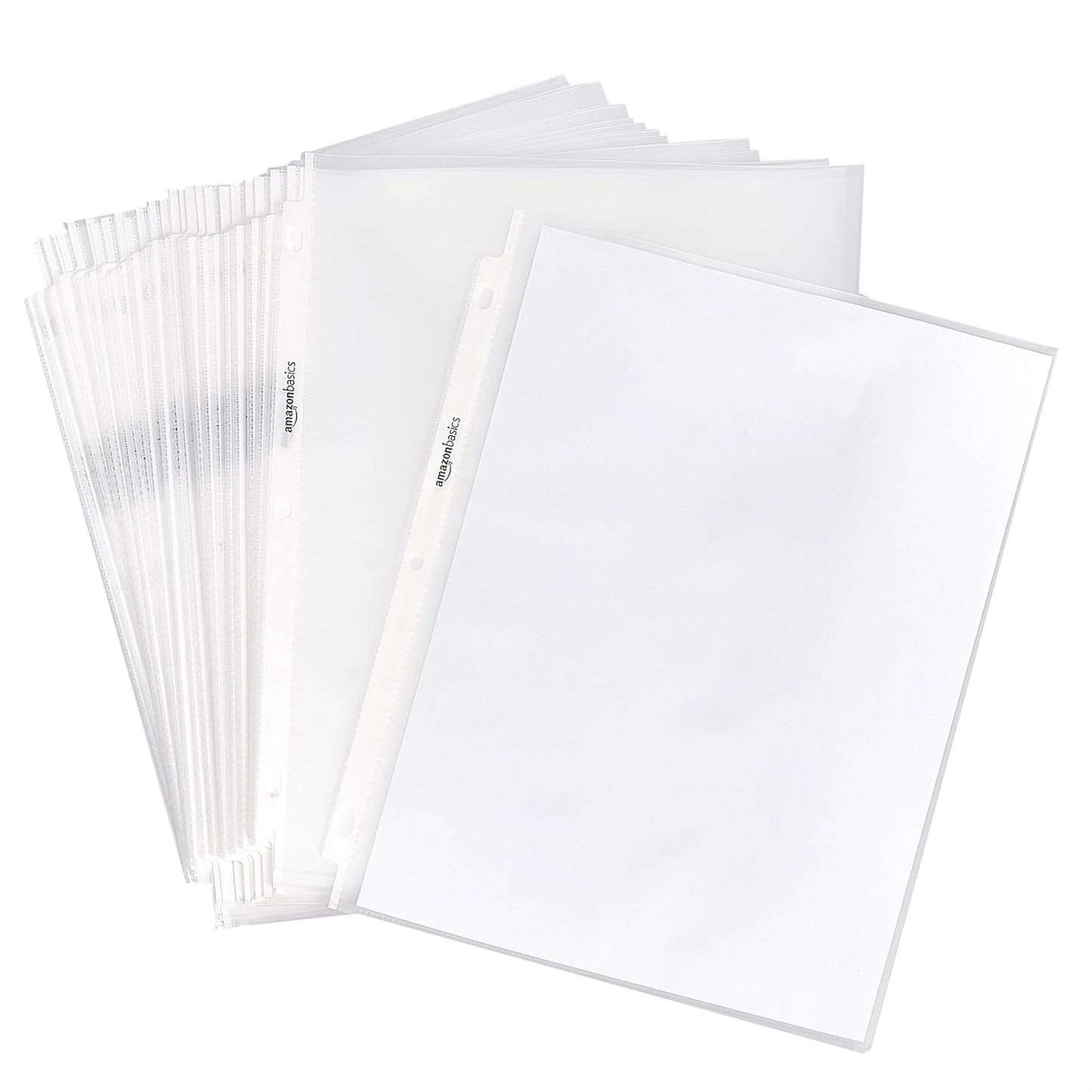 Amazon Basics Heavy Duty Sheet Protectors for 3 Ring Binder, Top Loading, Clear Plastic, 8.5 x 11 inch, 500-Pack