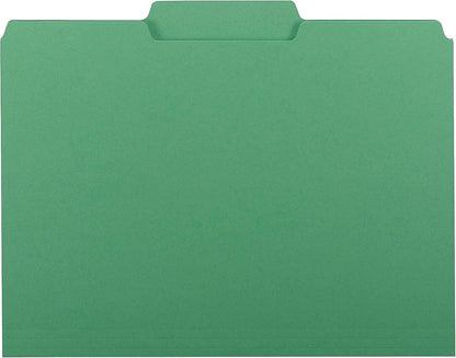 Smead Interior File Folder, 1/3-Cut Tab, Letter Size, Aqua, 100 per Box, Expandable File Folders for Filing Cabinet