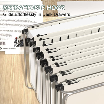 Plastic Hanging File Folder Letter Size,12 Pack Reinforced Heavy Duty Hanging Folders,Sturdy File Cabinet Folders,Black Hanging File Folder with Tabs,Hanging Folders for Filing Cabinet