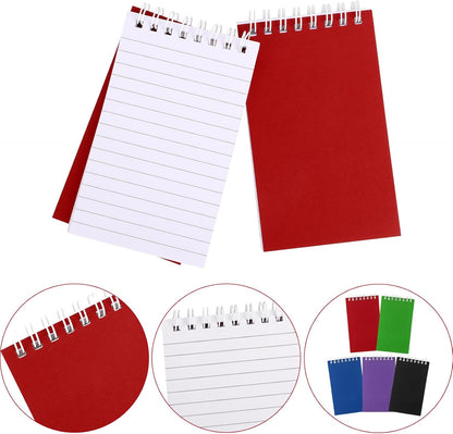 Hxezoc 10 Pack Small Pocket Notebooks, 3 x 5 Inches Mini Kraft Spiral Pocket Notebook with Lined Pages Memo Pads for Kids Home Office School Classroom Decoration Supplies