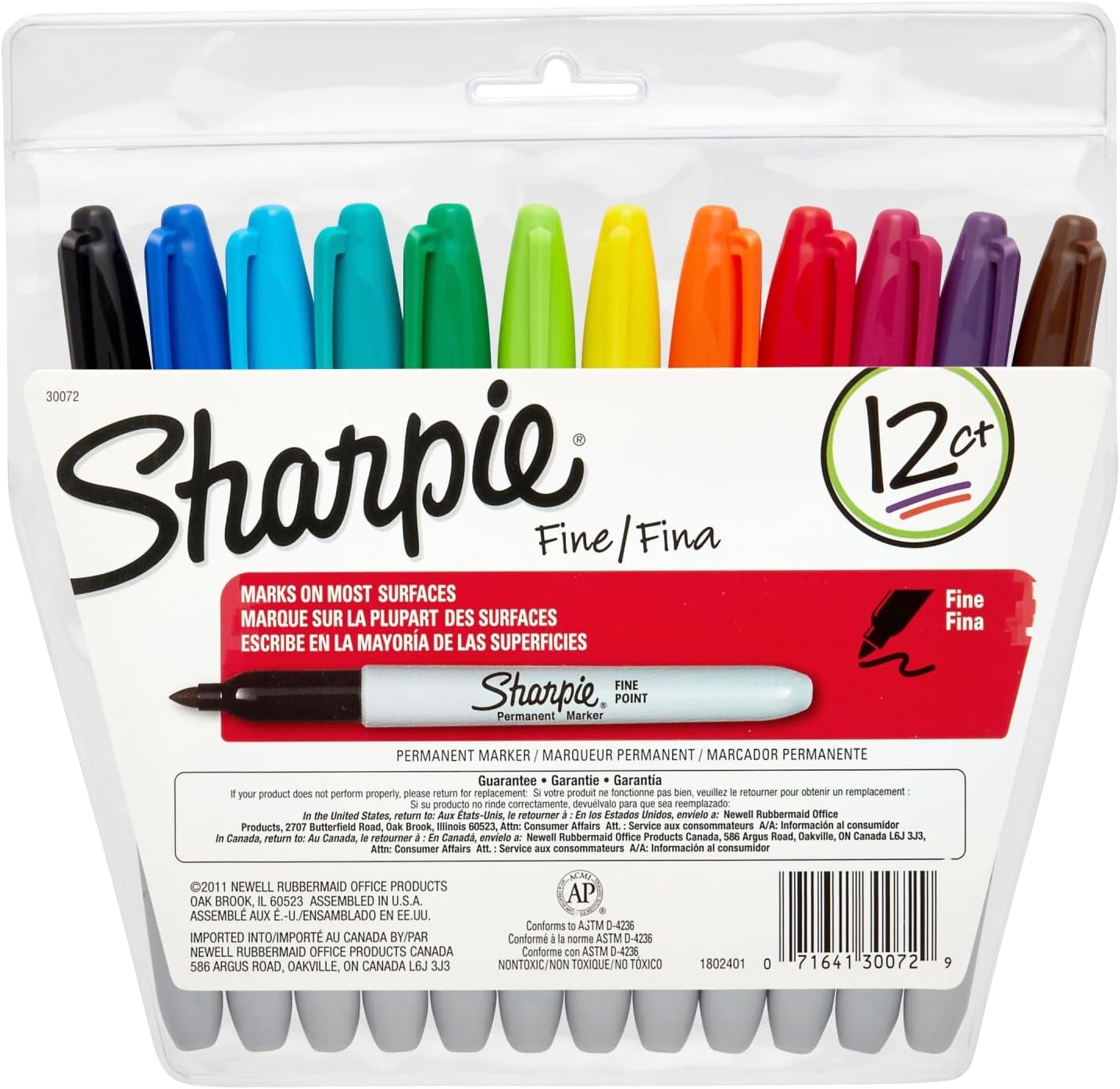Sharpie Permanent Markers, Fine Point, 8 Count - School, Office, Arts & Crafts, Desk Supplies