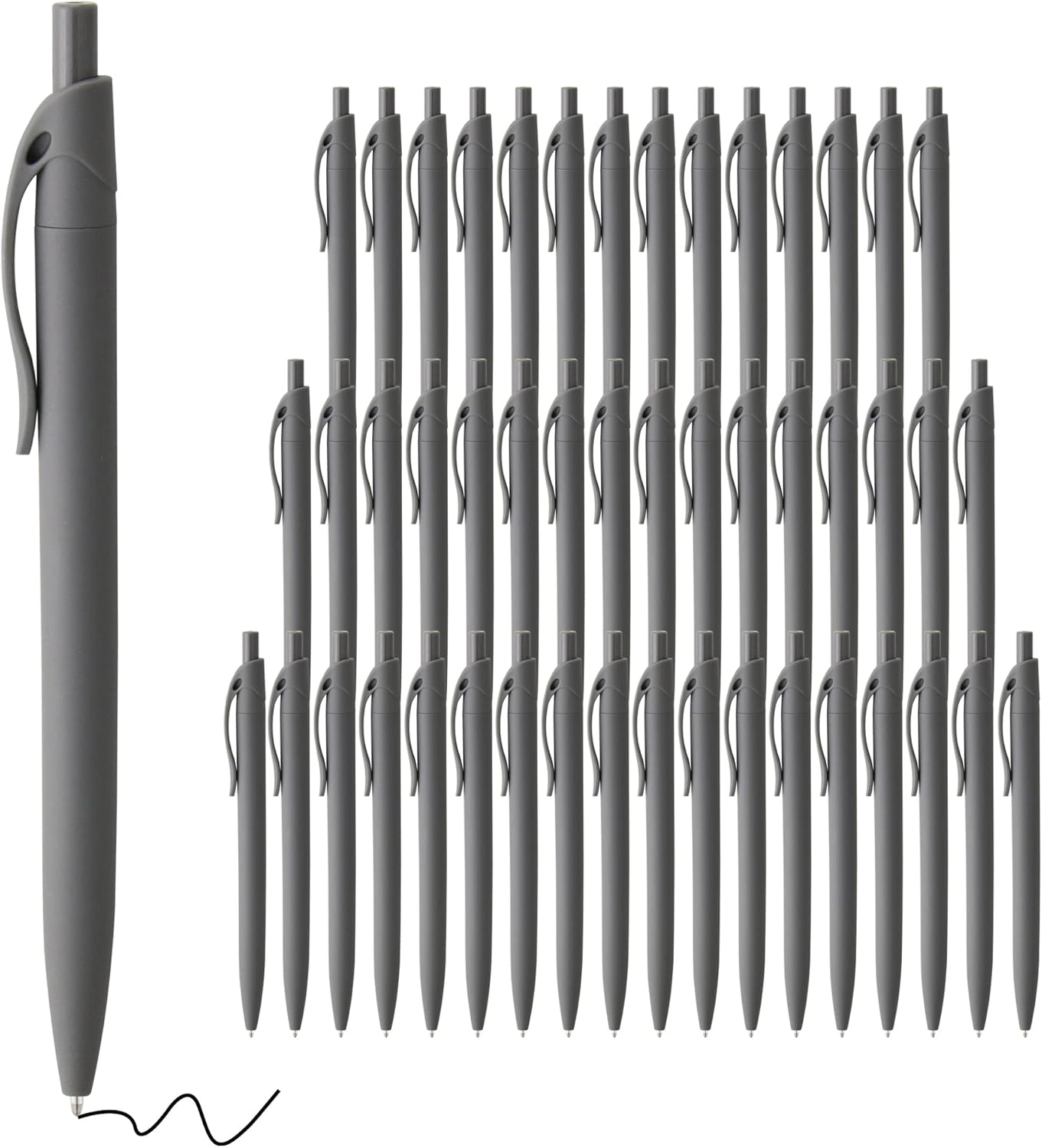 deegtran Pens Bulk, 50 Pack No Bleed Click Pens, Wholesale Retractable Ballpoint Pens, Pen Medium Point, Smooth Ink Pen, 1.0MM Blue Ink