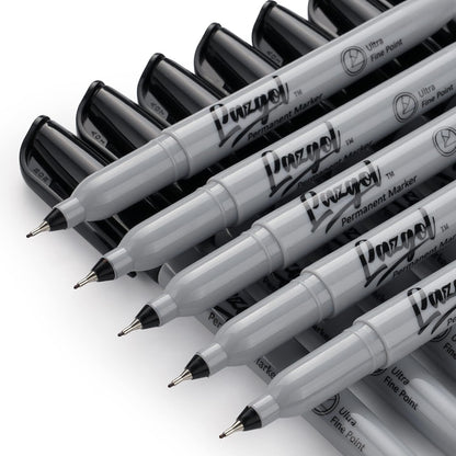 LAZGOL Permanent Markers Bulk, Ultra Fine Point, 60 Pack Black 0.4 mm Permanent Marker set, Felt Tip Pens Works on Plastic, Wood, Stone, Metal and Glass for Doodling, Marking