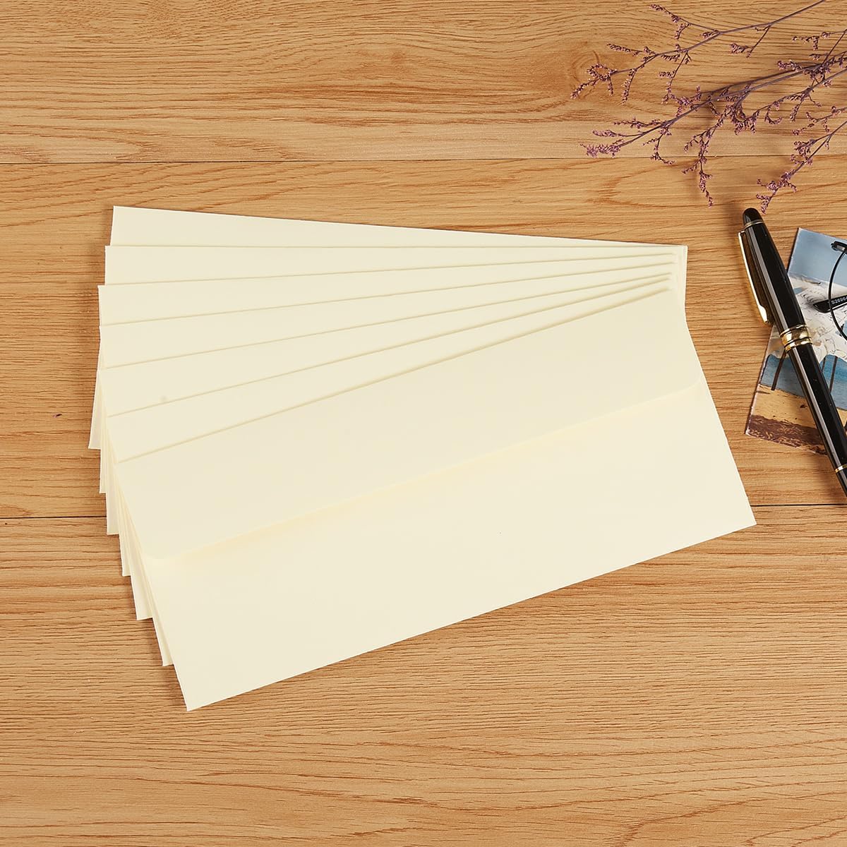 100 Pack Colorful #10 Business Envelopes Self Seal Standard Envelopes for Office Checks, Business, Letter Mailing Invoices, 4.13 x 9.49 Inches (Brown)