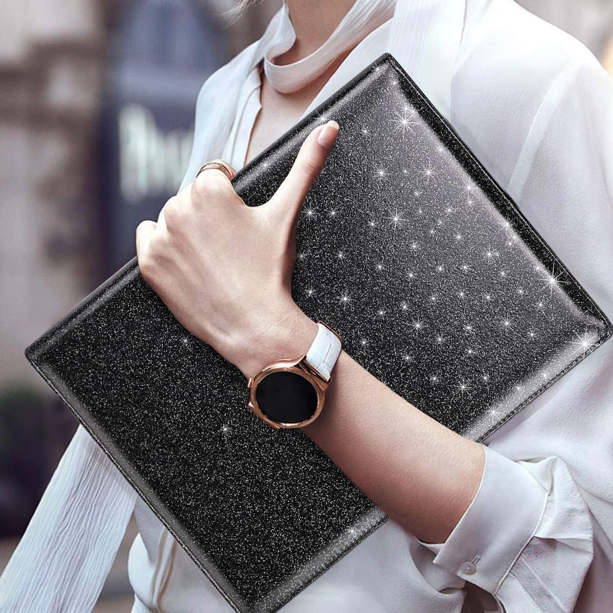 WAVEYU Resume Portfolio Folder, Padfolio Clipboard, Writing Portfolio Leather Clipboard with Cover for Legal Pad Holder Letter Size A4 for Business Conference Notepad Clip Boards, Purple