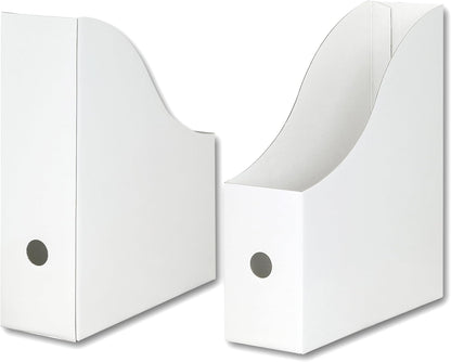 Simple Houseware 6-Pack Magazine File Holder Box, Foldable Cardboard Organizer, White
