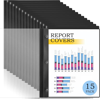 8 Pack Report Covers, COIDEA Report Covers with 3-Prong Fasteners, Presentation Folders for A4 and Letter Size Paper, Clear Front Report Covers Binder Bulk for School Business, 100 Sheet Capacity