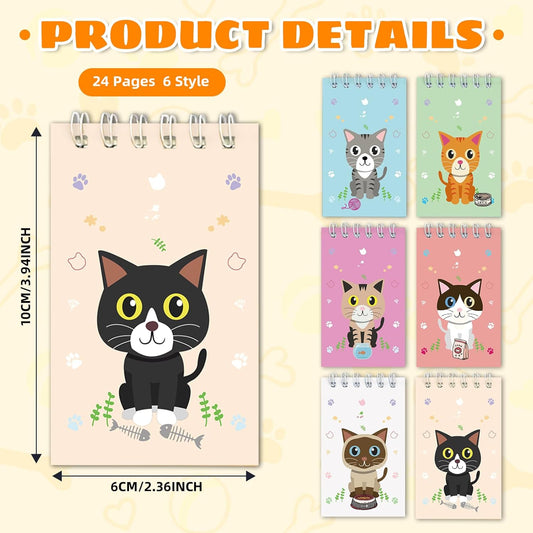 Mini Notebooks Bulk, 24 Pack Cute Animal Small Spiral Notepads Pocket Memo Pads for Classroom Prizes, Office Supplies (Dog)