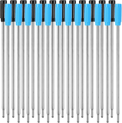 Jovitec 24 Pieces Replaceable Ballpoint Pen Refills Metal Pen Ink Refills Smooth Writing 4.5 Inch (11.6 cm) and 1 mm Medium Tip for Gifts Office(Black and Blue)