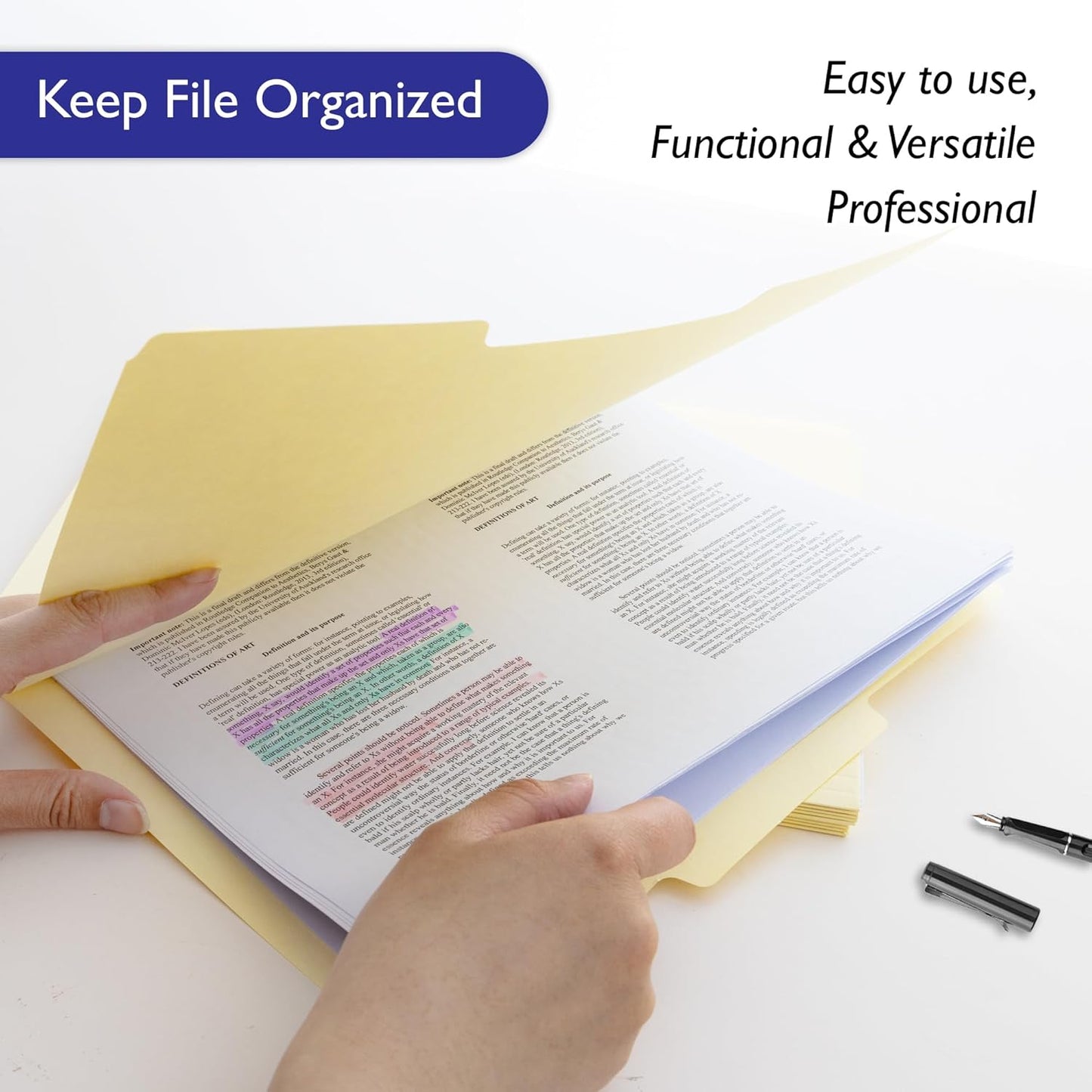 BAZIC Products Manila File Folders, 1/3-Cut Letter Size with Left, Right, and Center Tab Positions, Ideal for Organizing and Filing Documents, 12/Pack, 1-Pack