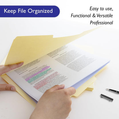 BAZIC Products Manila File Folders, 1/3-Cut Letter Size with Left, Right, and Center Tab Positions, Ideal for Organizing and Filing Documents, 12/Pack, 1-Pack