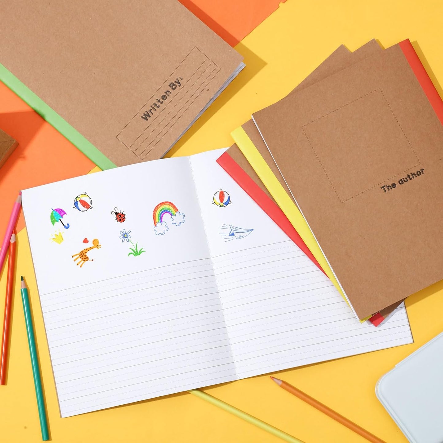 Henoyso 60 Pack Primary Composition Notebook, 9-3/4" x 7-1/2", Kids Primary Journal, K-2 Writing Notebook for Kids Student Draw Write Story Journal Half Blank Books(Macaron Color)