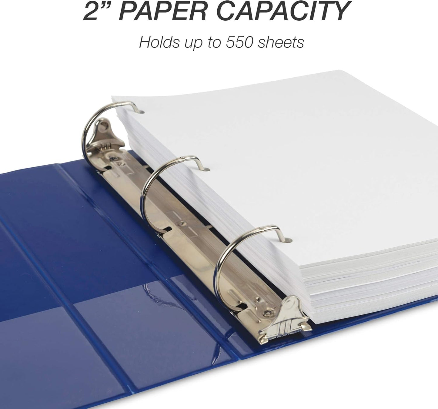 Samsill Durable 4 inch 3 Ring Binder, D Ring Binder, 100% Recycled Chipboard, Black, 2 Pack