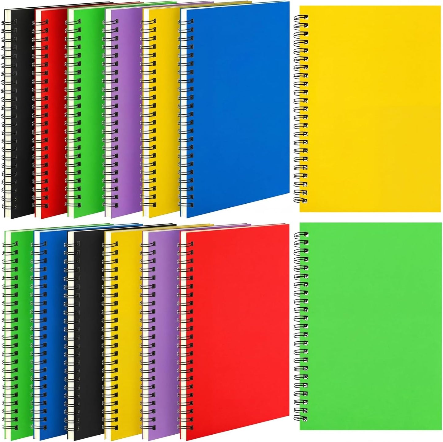 Leelosp 12 Pack Small Spiral Notebook Lined Spiral Journal College Ruled Notebook Wire Bound Kraft Cover, 120 Pages for Work (Multicolor,5.5 x 8.3 Inch)