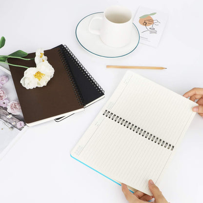 EUSOAR Spiral Lined Notebook, A5 3packs 5.5"X8.3" 120 Pages Lined Travel Notebooks Journal, Memo Notepad Sketchbook, Students College Office Business Diary Ruled Spiral Book Journal-3Colors Covers