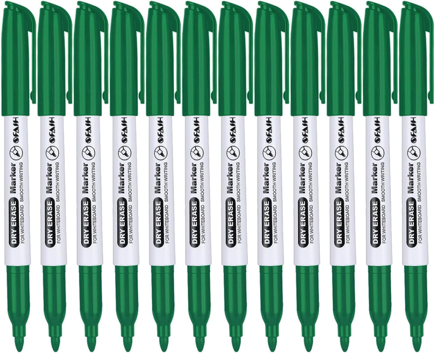 SFAIH Black Dry Erase Markers Fine Tip - 12 Pack Whiteboard Markers Standard Set For Office Teams, Teachers, Classrooms, Training Sessions | Low-Odor