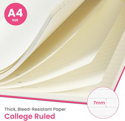 Taja Spiral Lined Notebook, 8.5"x11" Notebooks for Work, Large A4 Journal for Women & Men, College Ruled Journaling Notebook for Writing, Plastic Cover Spiral Journal, Green