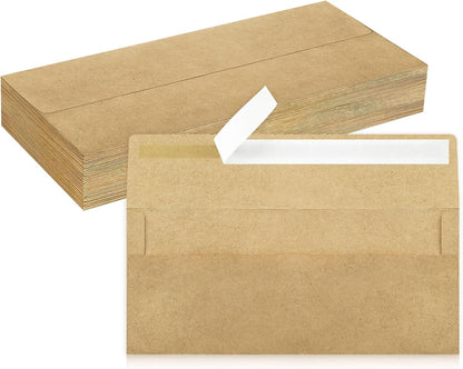 50 Pack #10 Business Envelopes, Sage Green Standard Envelopes Self Seal, Letter Size Mailing Envelopes for Checks Letters Invoices Statements Birthday Graduation Wedding, 4 1/8 x 9 1/2 Inch