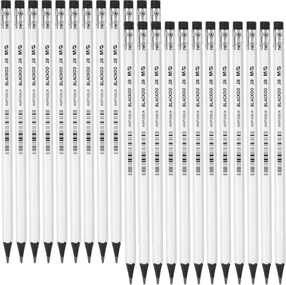 M&G Wood-Cased 2B Pencils, 24 Pack Pre-Sharpened Pencils with Top Erasers, Bulk Black Pencils for School Teacher Supplies, Writing, Drawing and Sketching