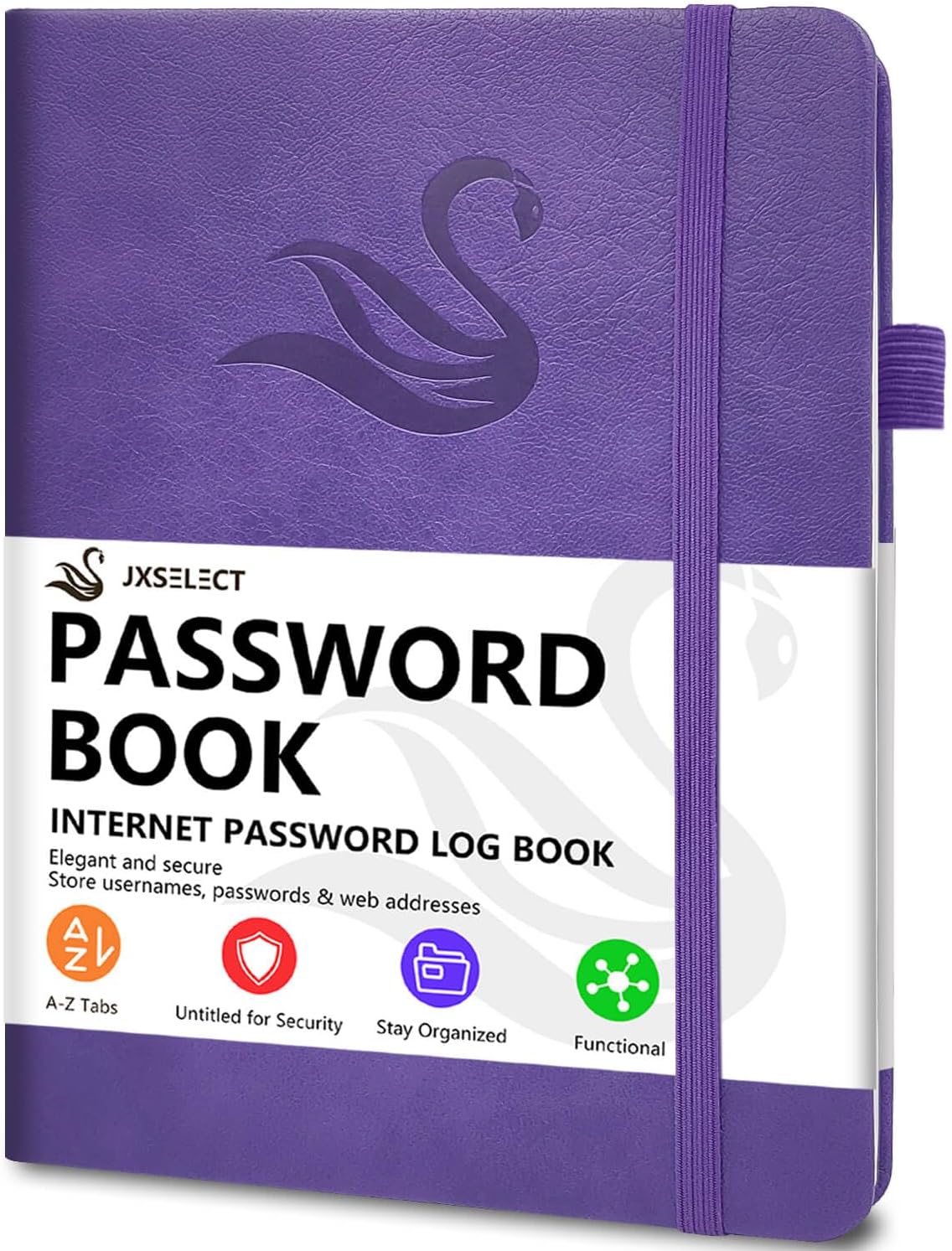 Elegant Password Book with Alphabetical Tabs - Hardcover Password Book for Internet Website Address Login - 5.2" x 7.6" Password Keeper and Organizer w/Notes Section & Back Pocket (Turquoise)