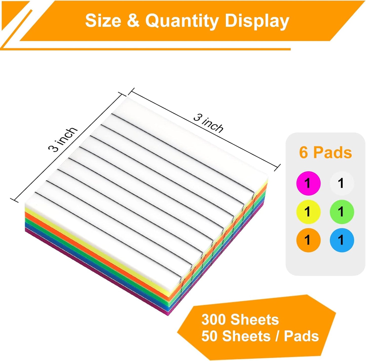 3x3 Inch Transparent Sticky Notes 300 Sheets, Clear Translucent Lined Self-Adhesive Memo Repositionable Reminder Pad for Office, College Students, Planners, Journals, School Supplies (Purple)