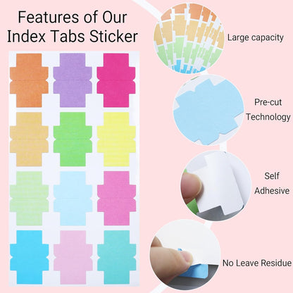 120 Pieces Sticky Blank Monthly Index Tabs Double-Sided Page Markers, Self-Adhesive & Writable Notes Flags for Labeling/Marking/Planing - Multi