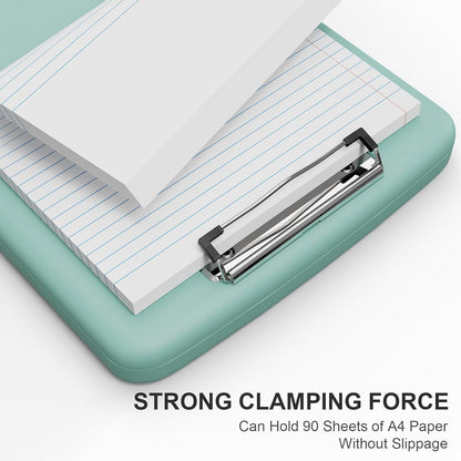 Plastic Clipboard with Storage, 8.5 x 11 Storage Organization Box Side-Opening, Heavy Duty Clip Board with Pen Holder and Paper Folder for Nurses, Teachers, Office & School Supply, Orange