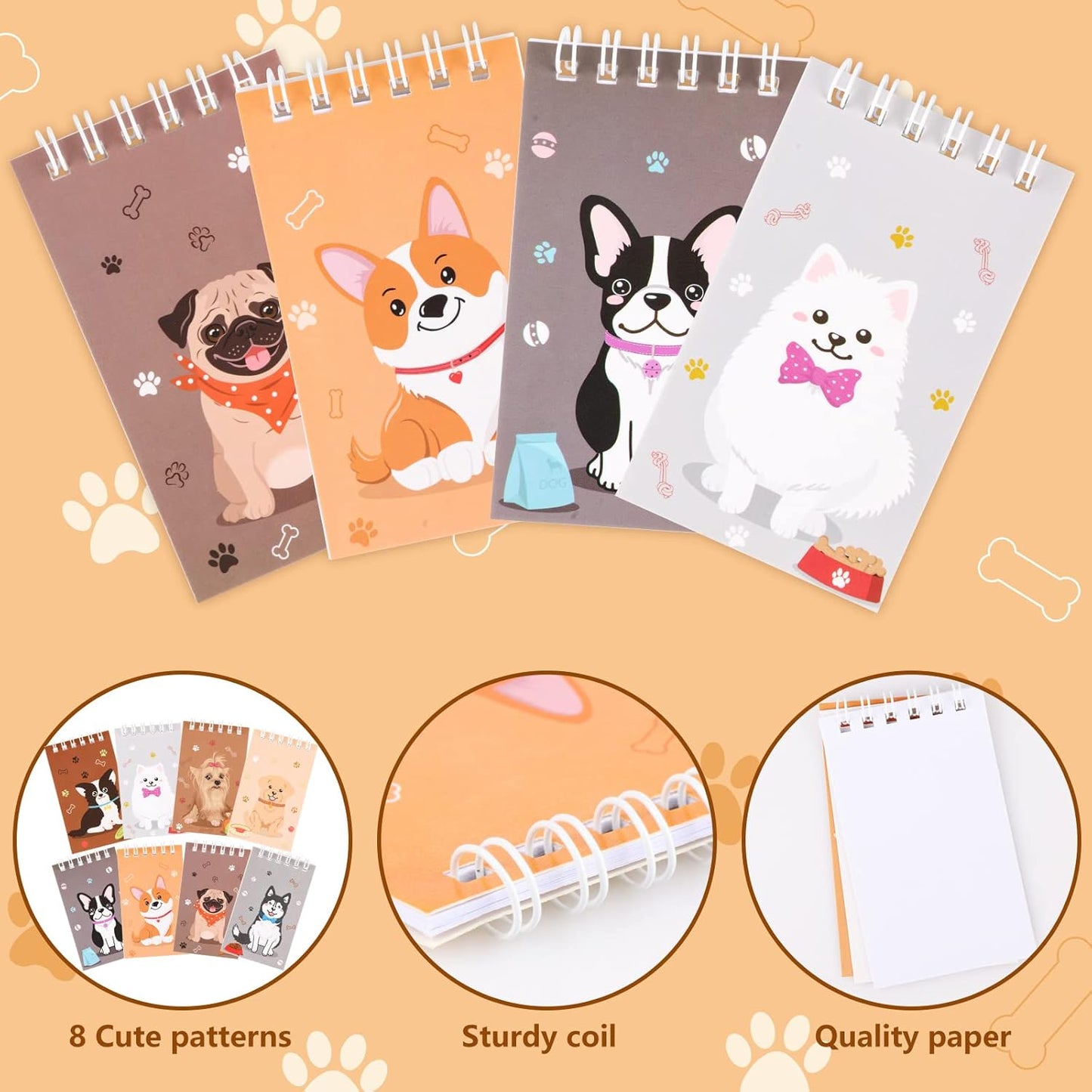Hooqict 24 Pack Small Pocket Notebook Mini Notebooks Bulk Small Spiral Notepads with 8 Colors, Memo Note Pads for Kids, Work, Office, School, 3.9 x 2.4 Inches