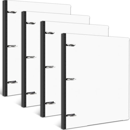 INFUN Telescoping 3 Ring Binder - 4PCS, Portable Plastic 3 Ring Binder with Telescoping Spine, Binders with Foldable Front Cover Holds 8.5"x11" Paper for School, Office, Homes