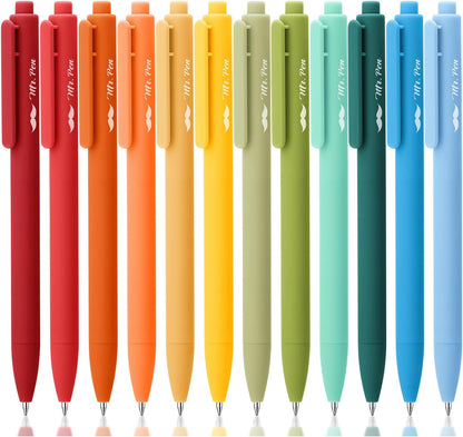 Mr. Pen- Retractable Gel Pens, 12 Pack, Colorful Ink, Fine Point 0.7mm, Fast Dry, Smooth Writing, Cute Pens for Drawing, Writing Planner and School Supplies