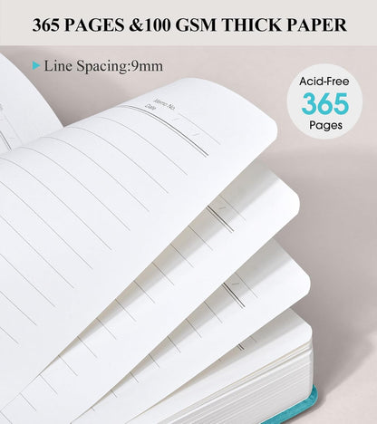 PAIBAS A5 Leather Journal Notebook, 365 Pages Thick Hardcover Lined Journal for Men & Women, Medium 5.9" x 8.4" College Ruled Notebooks for Work, School, Travel, Business,Note Taking,Writing Diary