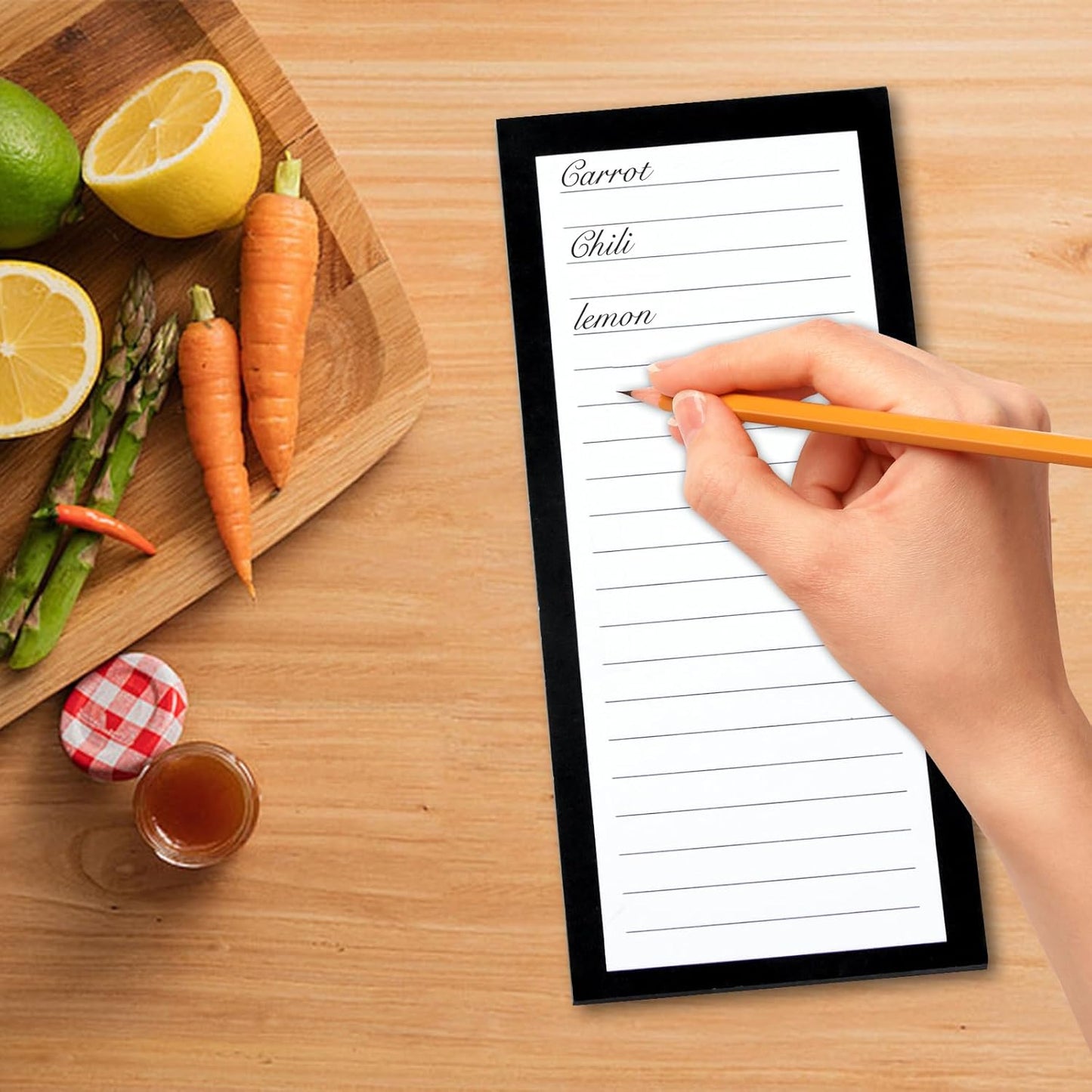 FLIPPED 4 Pack Magnetic Notepads for Refrigerator, Notepad Grocery List Large Magnet Pad for Fridge,Full Magnet Back Design Magnetic Memo Pads for Grocery List, Shopping List, to-Do List(200 Sheets)