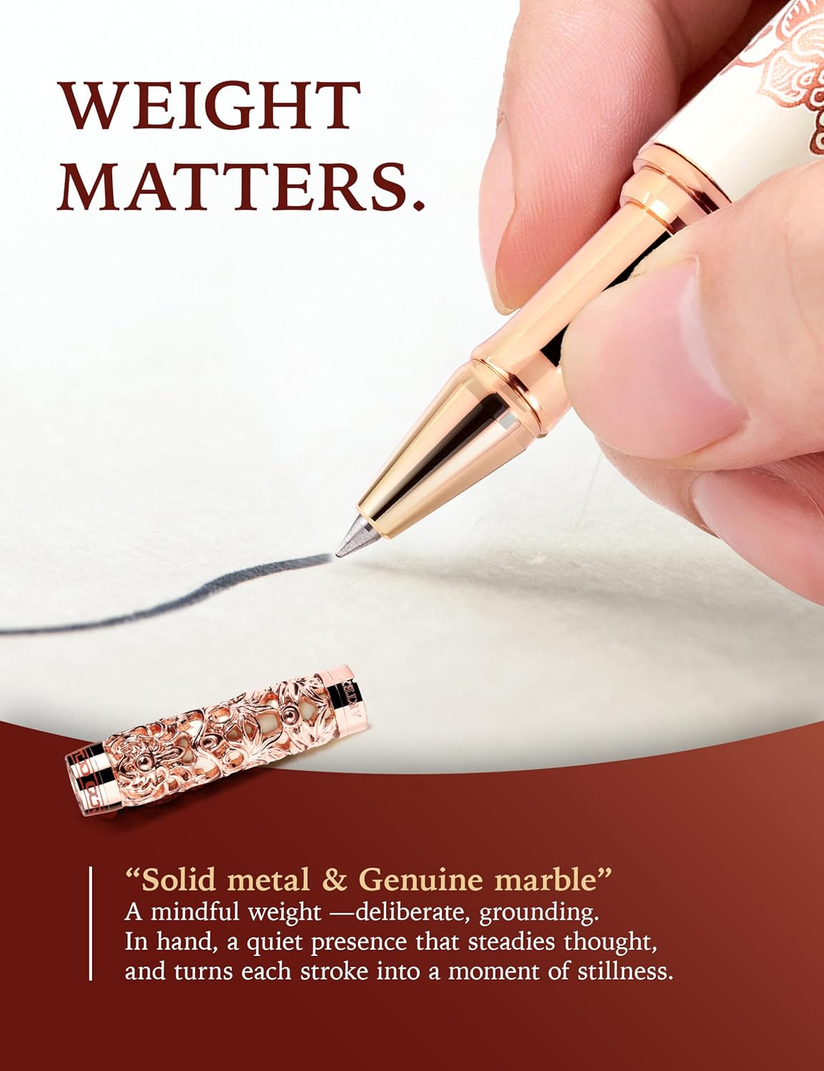 ARTEX Executive Rollerball Pen-Museum Collections-Crafting Timeless Beauty-Luxury Pen Gift & Office Desk Decor, German SCHMIDT refill, Solid Metal Texture