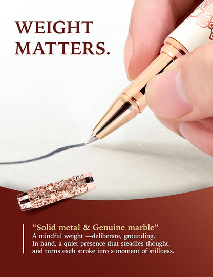 ARTEX Executive Rollerball Pen-Museum Collections-Crafting Timeless Beauty-Luxury Pen Gift & Office Desk Decor, German SCHMIDT refill, Solid Metal Texture