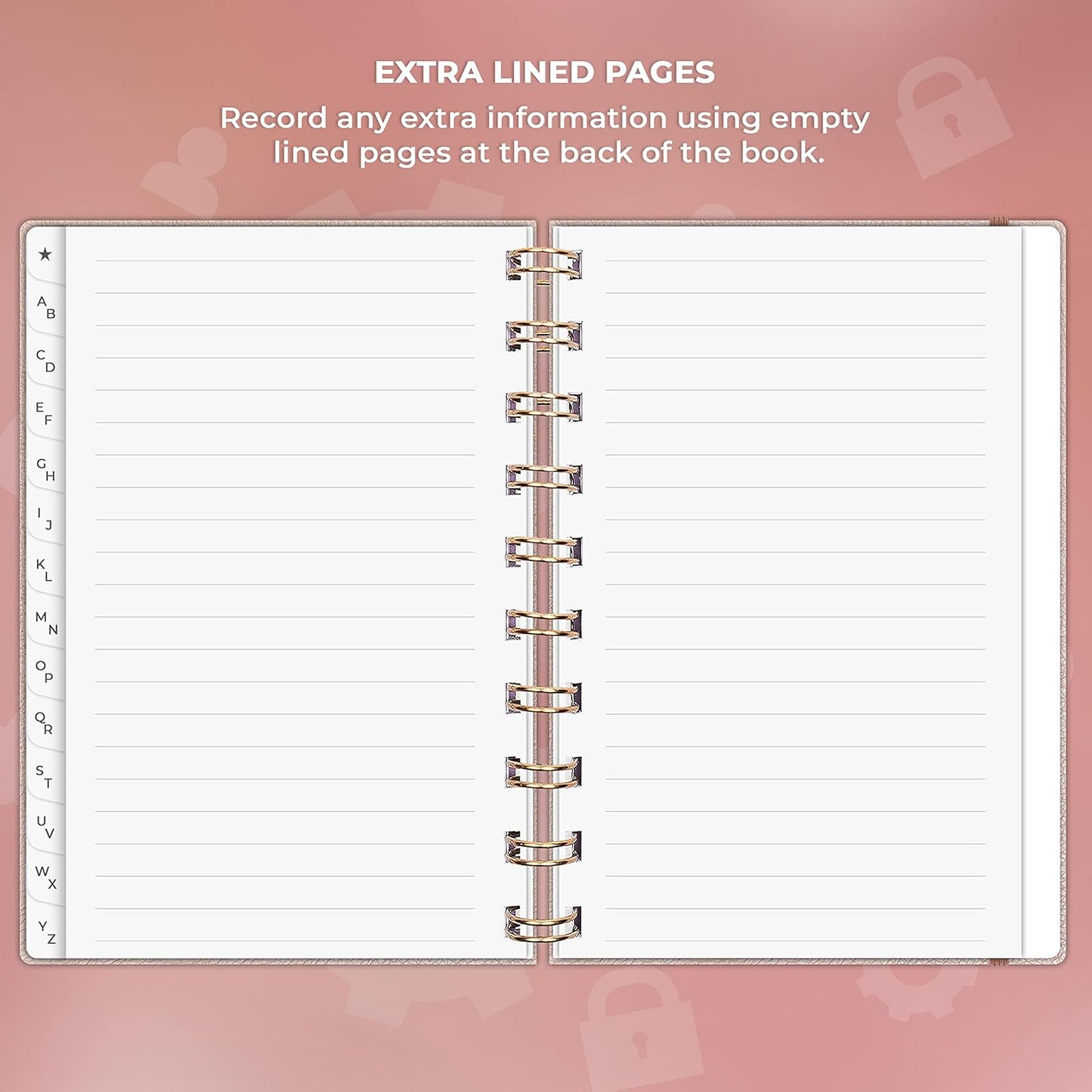 Clever Fox Password Book Spiral – Internet Address & Password Organizer with Laminated Alphabetical Tabs – Password Keeper Journal – Hardcover, Medium Size, 6.1x7.7” (Mystic Blue)