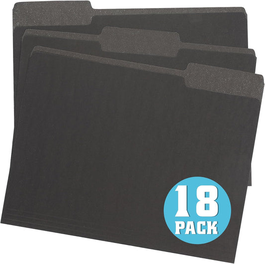 pmybupo File Folders 18 Pack 8.5x11 Inch,1/3 Cut Tab Colored File Folders Letter Size,Office Purple Folders for Document