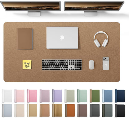 YSAGi Leather Desk Pad Protector, Large Mouse Pad, Non-Slip PU Leather Desk Blotter, Waterproof Writing Pad for Office and Home (31.5" x 15.8", Eggshell) - Colors B