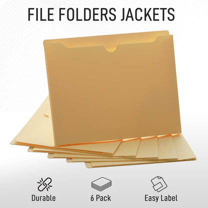 Manila File Jackets, Flat-No Expansion, Letter Size, Reinforced Straight-Cut Tab, 10 Pack