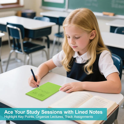 Lined Sticky Notes, 8 Pack Self-Stick Note Pads 4x6, Sticky Notes with Lines it, Strong Adhesive Post for Office & Home Planning, Bright