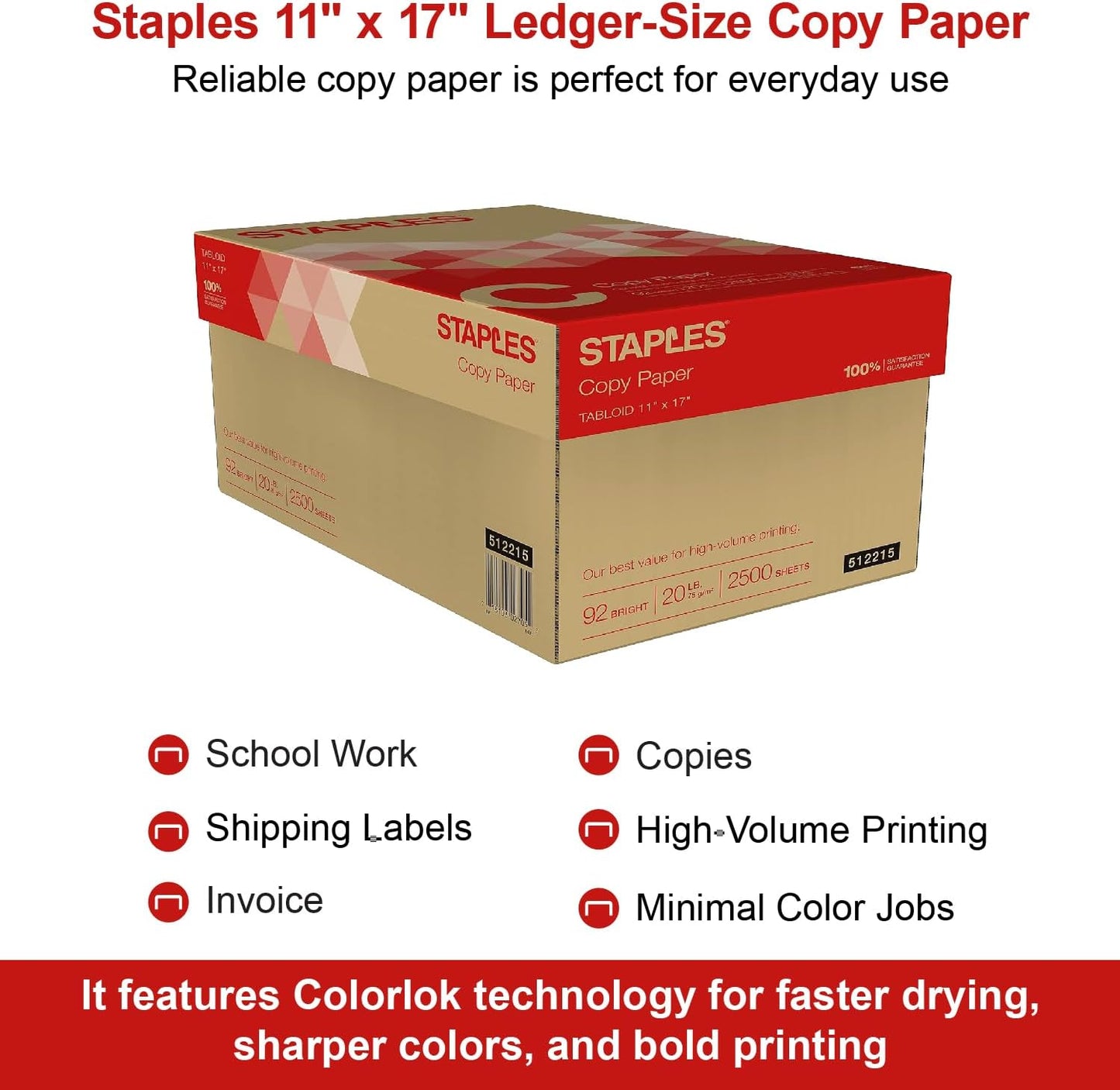 TRU RED 8.5x11 Copy Paper 20 lb. 92-Bright 5000 Sheets/Carton, For Office, School & Home