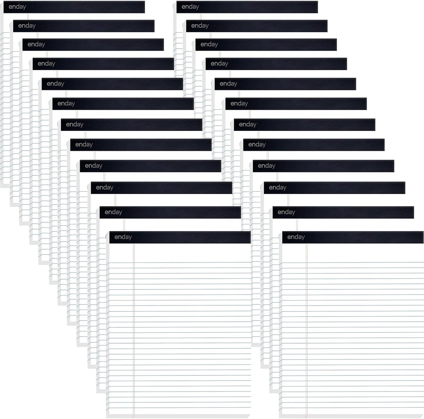 Enday 24 Pack Legal Pads 8.5 x 11 Inch, 50 Sheets per Notepad, White Note Pads, 1200 Sheets Writing Pads with Perforated Pages, White Paper Legal Pad for Work and Note-Taking