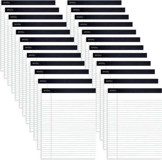 Enday 24 Pack Legal Pads 8.5 x 11 Inch, 50 Sheets per Notepad, White Note Pads, 1200 Sheets Writing Pads with Perforated Pages, White Paper Legal Pad for Work and Note-Taking