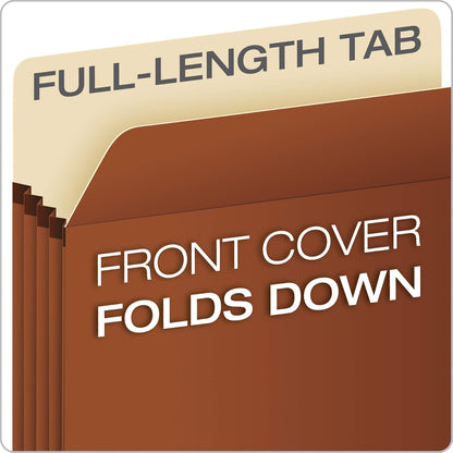 Pendaflex Expanding File Pockets, Letter Size, 5.25" Expansion, Reinforced with DuPont™ Tyvek® Material, Redrope, 10 per Box (1534G-OX)