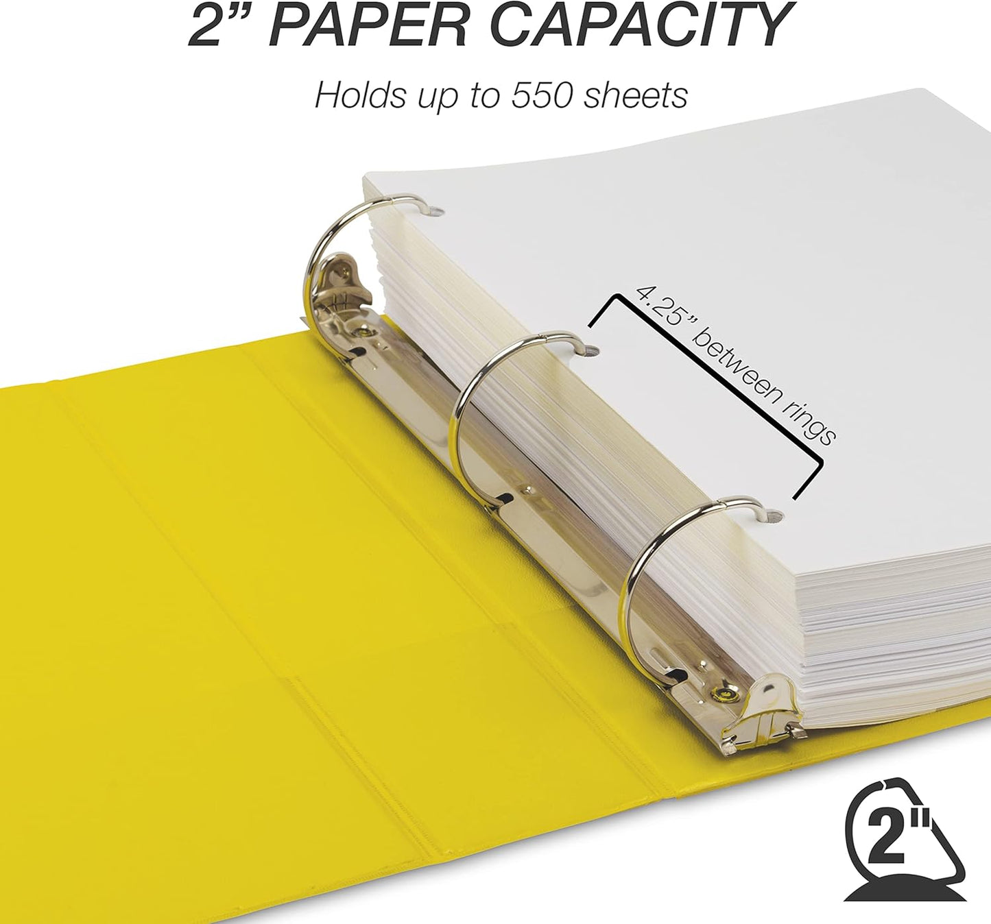 Samsill Durable 4 inch 3 Ring Binder, D Ring Binder, 100% Recycled Chipboard, Black, 2 Pack
