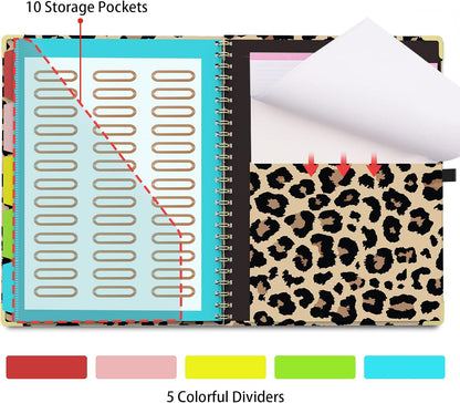 Clipboard Folio with Storage Clipboards Padfolio Notebook for Letter Size (11" x 8.5"), Pink Clipboards with 10 Pockets and 5 Folders Nursing Teacher School Essentials (Stay Positive)