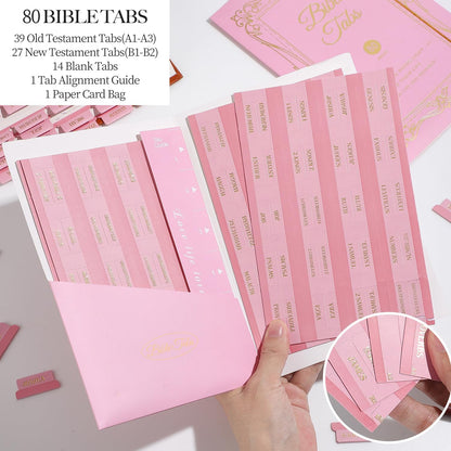 Laminated Bible Tabs, Gold Foil Embossed Lettering Bible Chapter Index Tabs for Women Men, Reposition Large Print Sticky Labels, Easy to Read and Apply, 105Chapters Labels for Easy Navigation (Black)