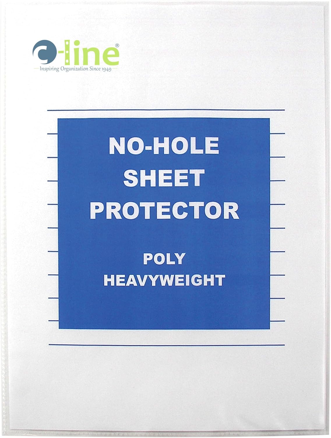 C-Line Top Loading Heavyweight Poly No-Hole Sheet Protectors, 8.5 x 11 Inches, 25 per Box (62907)
