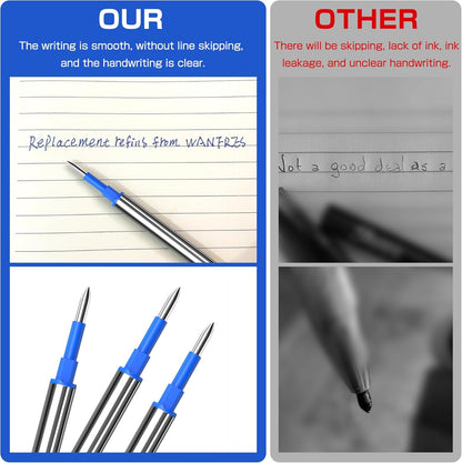Gel Ink Rollerball Pen Refills - Amazing Luxury Ballpoint Pen Refills 0.5mm, Blue 6-Pack. Compatible with Scriveiner/BEILUNER/WEMATE/Pilot G2/YIVONKA/Waterman/Penneed Luxury Pen and Fancy Pen